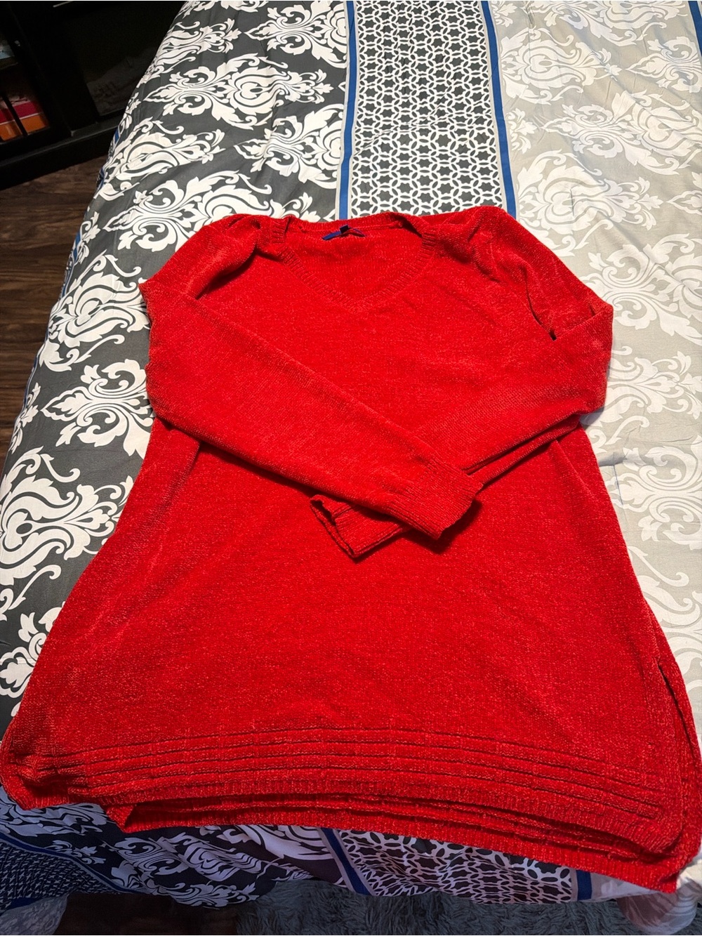 Cozy V-Neck Red Women's Sweater